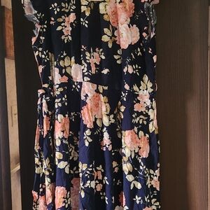 BloomChic Navy and Peach Floral Dress